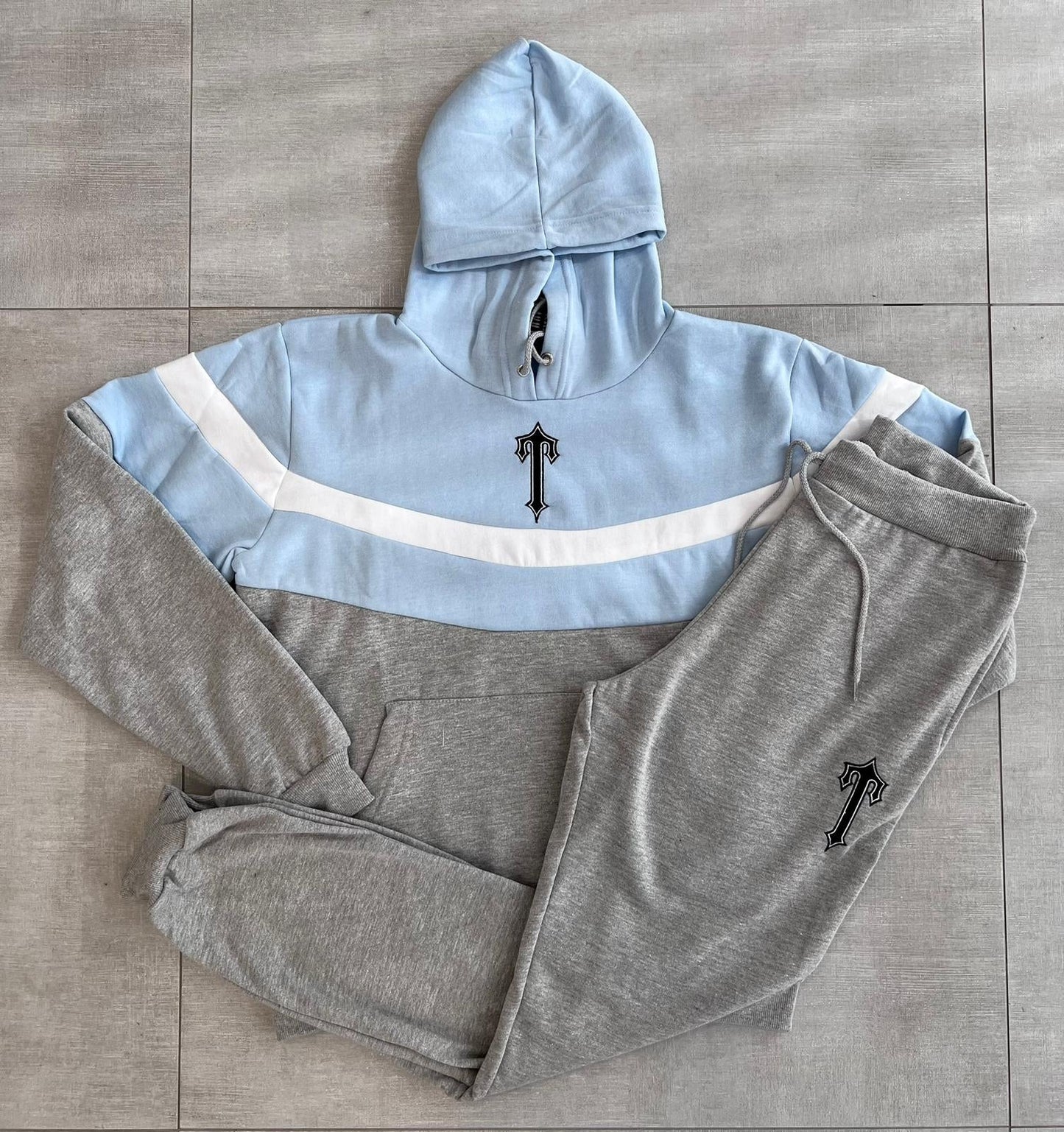 CONJUNTO TRAPSTAR GRIS / AZUL CONTRAREEMBOLSO